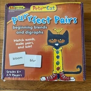NEW Pete the Cat Purrfect Pairs Game Blends & Digraphs Homeschool